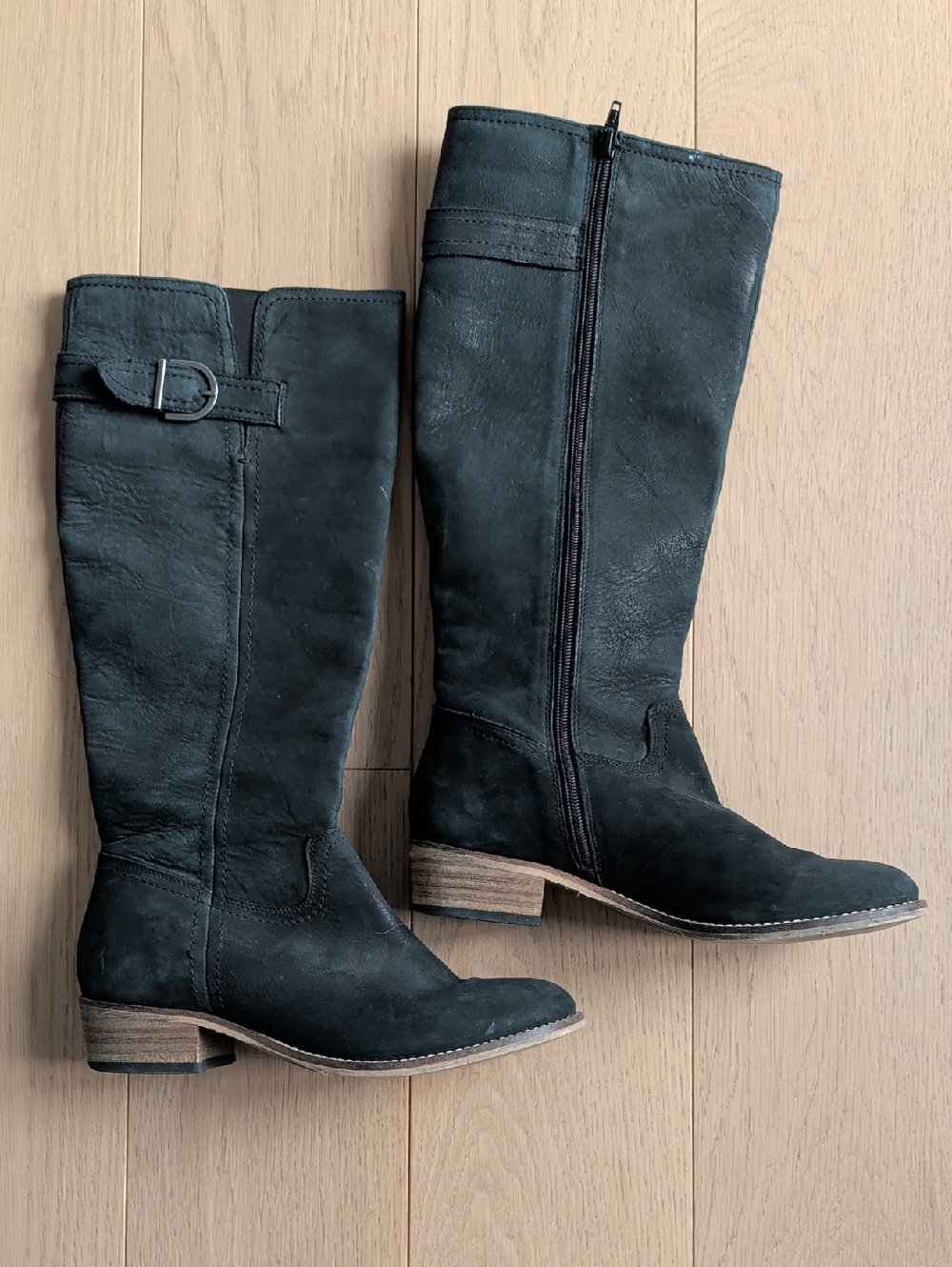 next Black Over-the-Knee Leather Boots with Buckle